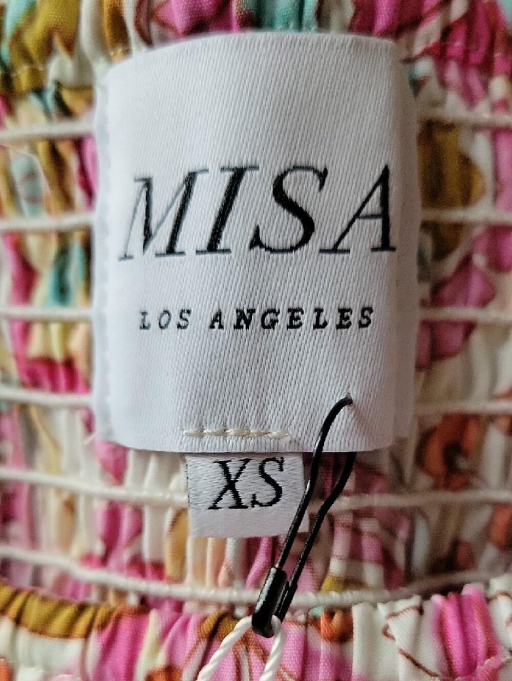 Misa Los Angeles Pink, Green & Yellow Floral Smocked Dress - Picture 2 of 2